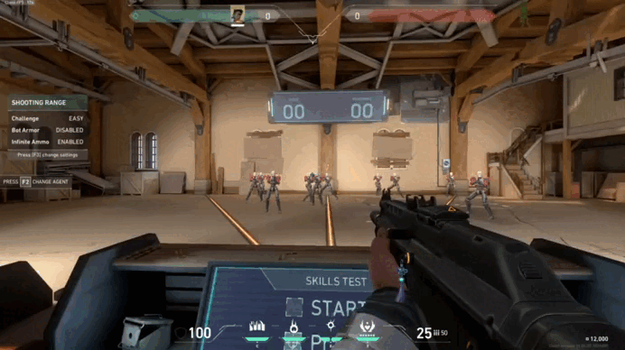 Стрельба на полигоне в Valorant