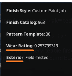 Wear Rating and Exterior — parts of the same characteristic