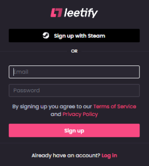 Choose “Sign up with Steam”