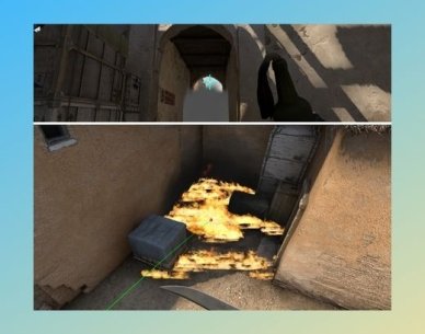 Molotov from Tunnels Exit to Back Plat → Damage CT behind Back Plat Box