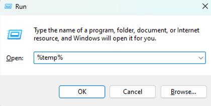 Repeat the same process with %temp%