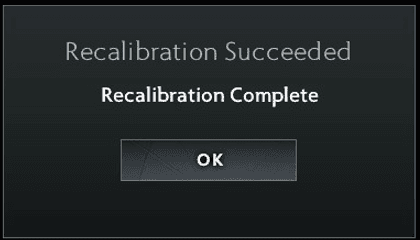 The game will launch the recalibration process