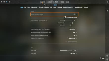 Change the “Enable Developer Console (~)” to “YES”