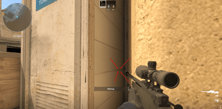 CT Start -> A site Shooting position