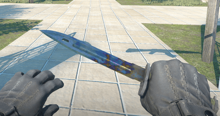 Bayonet Case Hardened Blue Gem Pattern #661, Well Worn