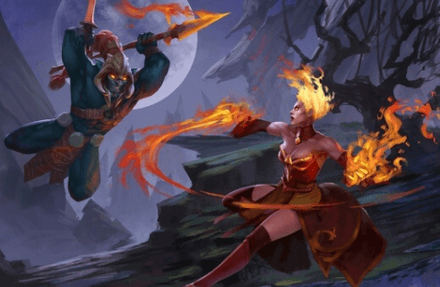 Huskar в игре с Эмбером в Дота 2