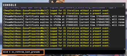 Bind the Rethrow Last Grenade in CS2