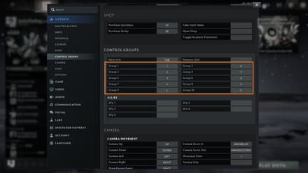 Assign keys to all 10 Groups