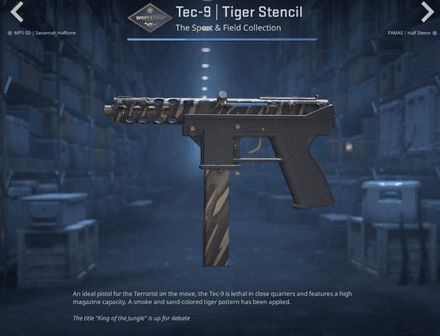 Tec-9 | Tiger Stencil