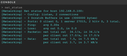 net_status command in the console