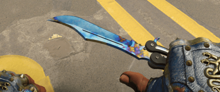 Butterfly Knife | Case Hardened (Blue Gem): Factory New, Pattern #838