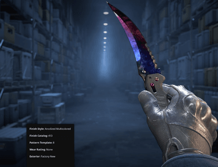 Flip Knife Fire and Ice Pattern #8