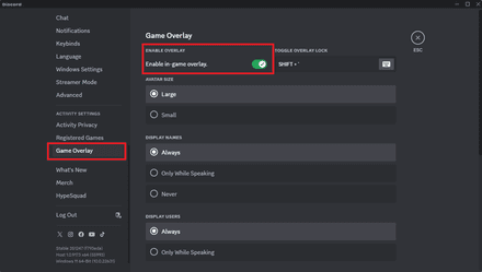 Disable Discord Overlay
