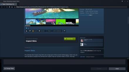 Open the Steam Workshop and subscribe to a skin inspection map