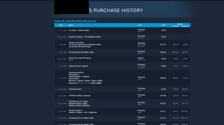 Choose “View purchase history”