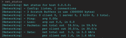 Type in net_status in the console