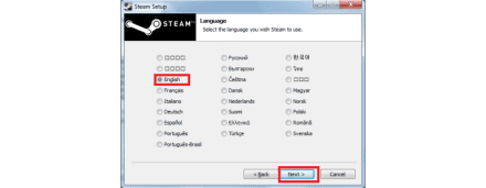 Choose the language of your Steam client interface