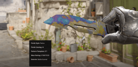 Battle-Scarred Survival Knife | Case Hardened | Pattern: 871 (not a Blue Gem)