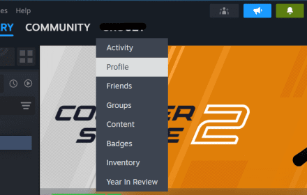 Select Community button, and select Profile