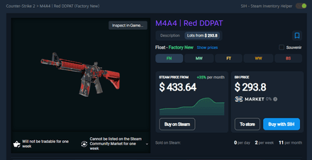 M4A4 | «Пиксельный камуфляж “Красный”» для фейкового Howl