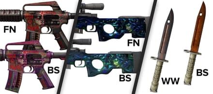 Многие скины с более высоким значением float также меняют свой оттенок