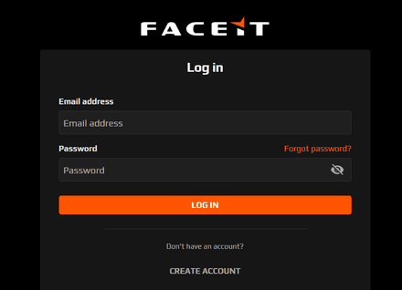 Перейдіть на сайт FACEIT Finder і натисніть на «Log in»