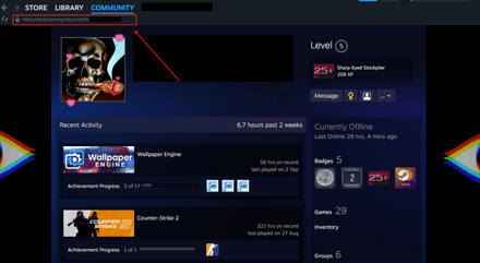 Go to Steam and reach the profile of the player you want to check