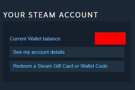 Locate the “Redeem a Steam Gift Card or Wallet Code” option