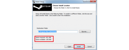 Specify the installation folder for your client Steam account