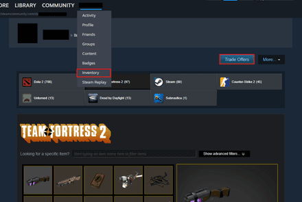 Check Inventory Visibility & Trade Settings