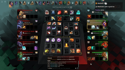 Выбор способностей в Ability Draft