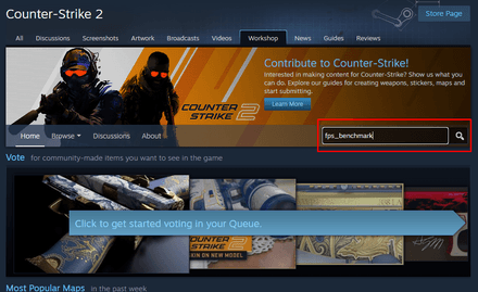 Type “FPS benchmark” in the search box and hit Enter