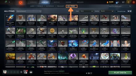 Click “All Items”