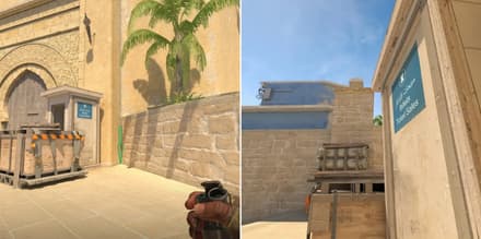 Смок в андер на Mirage в CS2