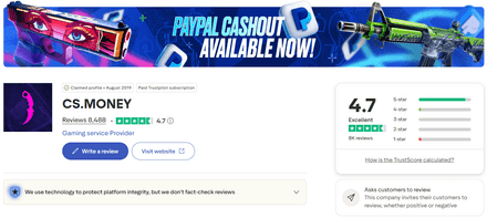 CS.Money user reviews and ratings