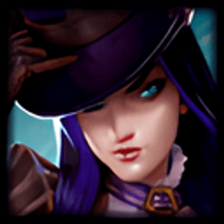 Кейтлин в игре с Yasuo в LoL