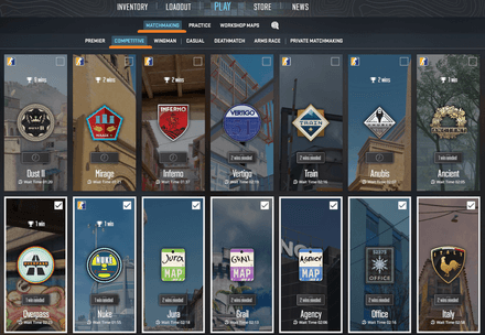 Competitive map pool