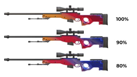 Сравнение баланса цветов AWP Fade