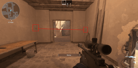 CT Start shot-through wall Expected hit location
