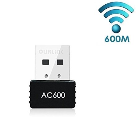 Glam Hobby OURLINK 600Mbps AC600 Dual Band USB WiFi Dongle & Wireless Network Adapter for Laptop/Desktop Computer