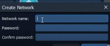 Klicke auf "Netzwerk erstellen" und wähle einen Namen sowie ein Passwort 