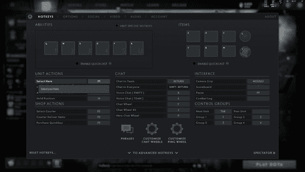View the Hotkeys tab