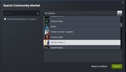 In the Games field, select CS2