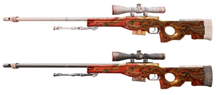 AWP Desert Hydra (с флоатом 0.59 прицел, дуло и приклад становятся черными, но сохраняют узор)