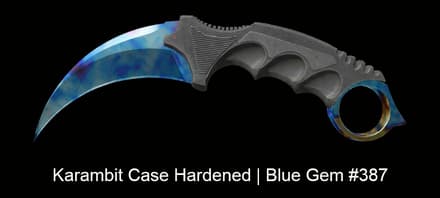Керамбит | Поверхностная закалка с паттерном #387 («Blue Gem»)
