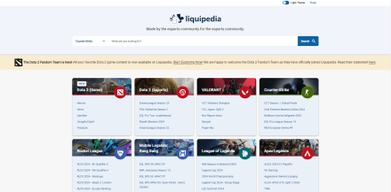 Структура сайта liquipedia.net