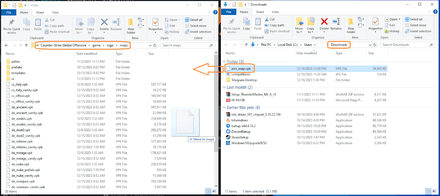 Choose the map file in the ‘downloads’ folder