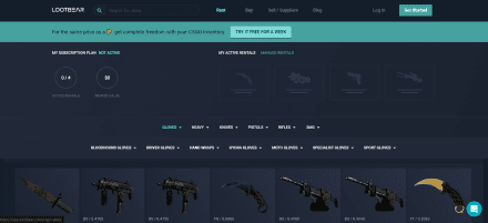 Registration on CS2 skin rental sites
