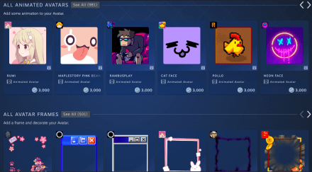You can purchase animated avatars