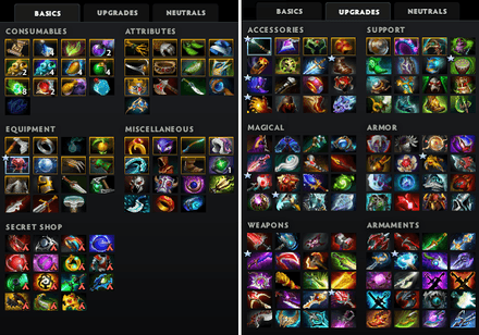The shop interface has 3 tabs